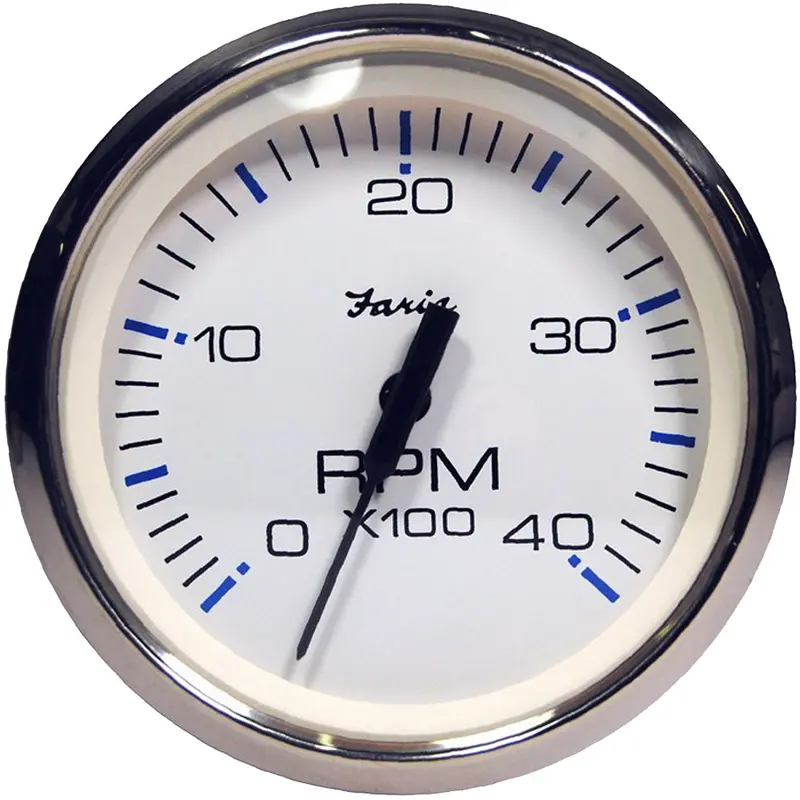 Faria Chesapeake White Stainless Steel 4-Inch Diesel Tachometer (0–4000 Rpm) With Magnetic Pickup – Model 33818 1