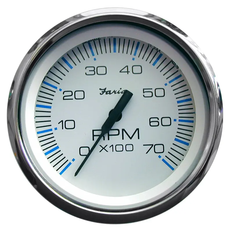 Faria Chesapeake White Stainless Steel 4-Inch Universal Gas Tachometer (0–7000 Rpm) For All Outboard Motors – Model 33817 1