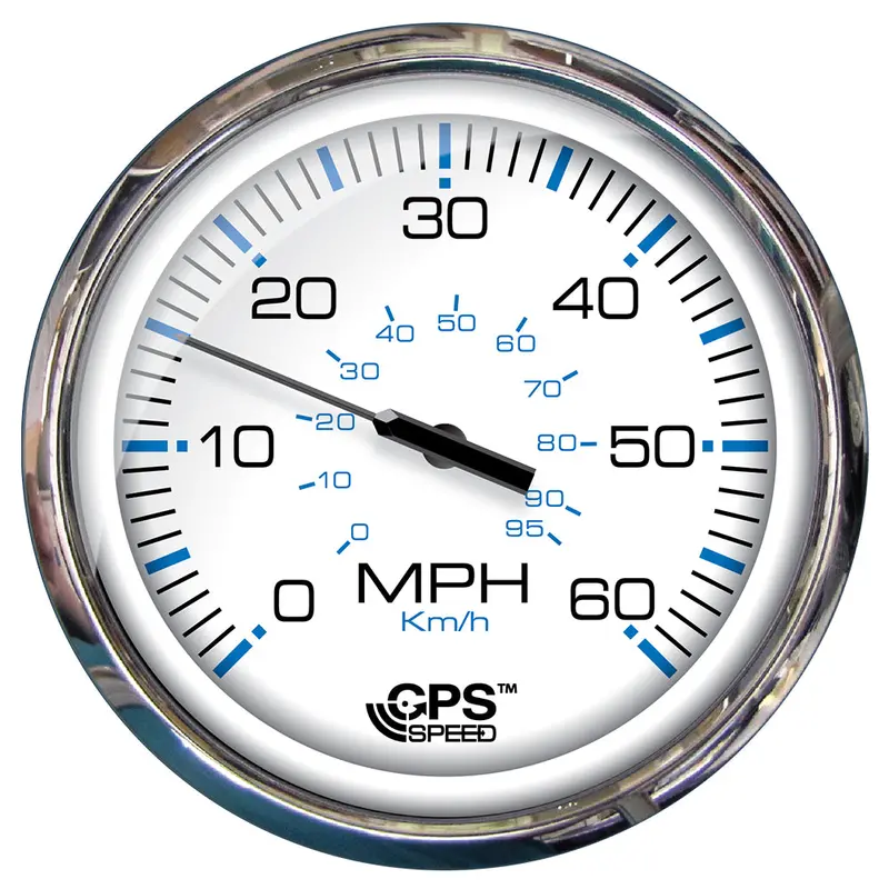 Faria Chesapeake White Stainless Steel 5" Gps Speedometer — 60 Mph, Studded Mount [33861] 1