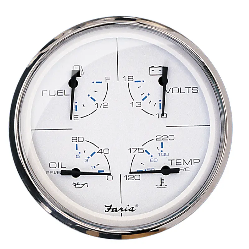 Faria Chesapeake White Stainless Steel 5" Multifunction Marine Gauge [33864] 1