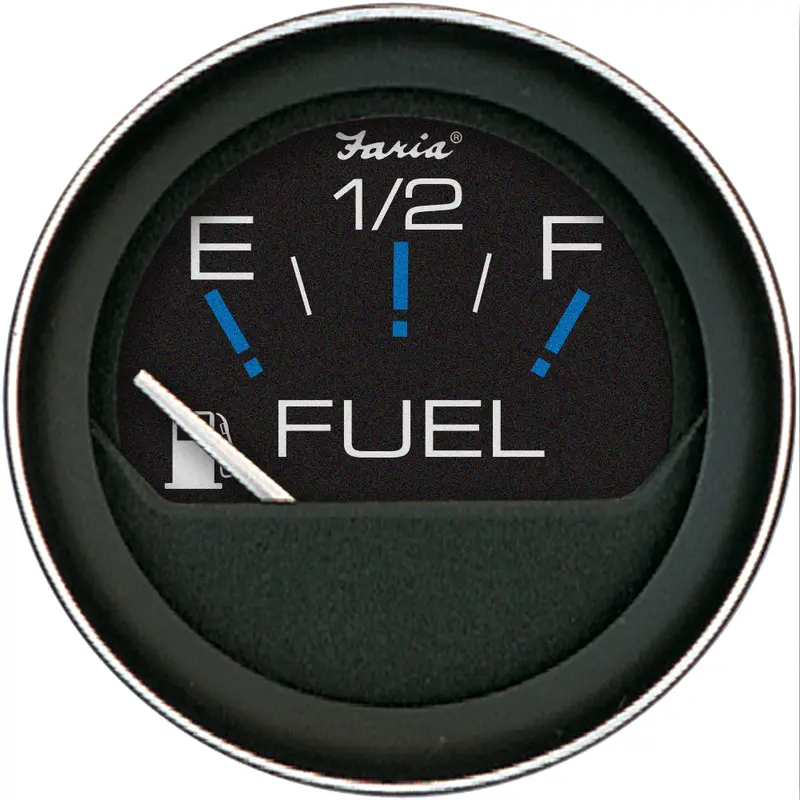 Faria Coral 2-Inch Analog Fuel Level Gauge – E To F Scale, White Face – 13001 1