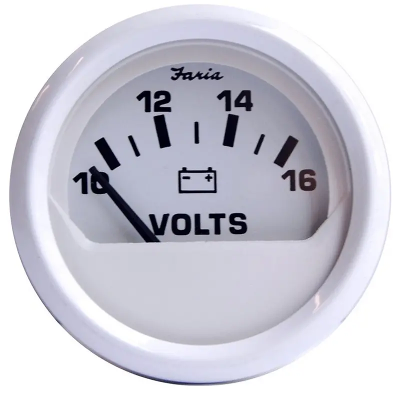 Faria Dress White 2-Inch Marine Voltmeter – 10–16 Vdc [13120] 1