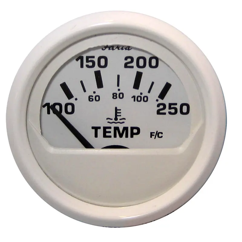 Faria Dress White 2-Inch Water Temperature Gauge – 100°F To 250°F Range [13110] 1