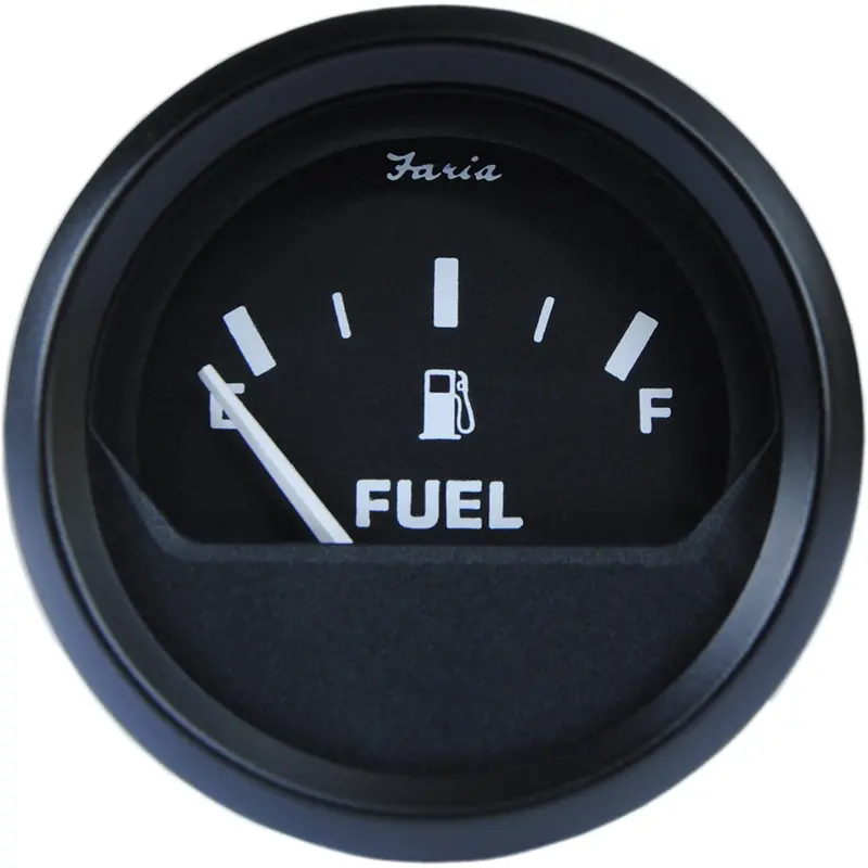 Faria Euro Black 2-Inch Metric Fuel Level Gauge — Analog Display With Metric Calibration (12802) 1