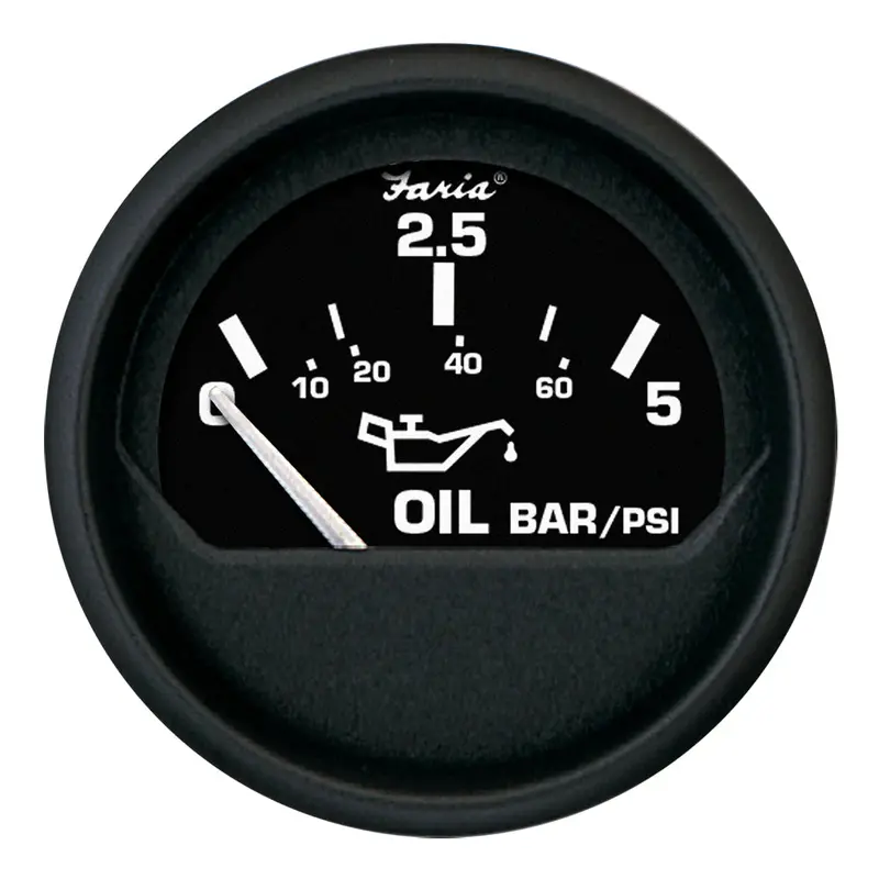 Faria Euro Black 2-Inch Metric Oil Pressure Gauge – 5 Bar Range 1