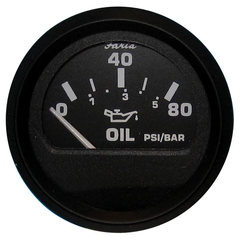 Faria Euro Black 2-Inch Oil Pressure Gauge – 80 Psi Maximum [12803] 1