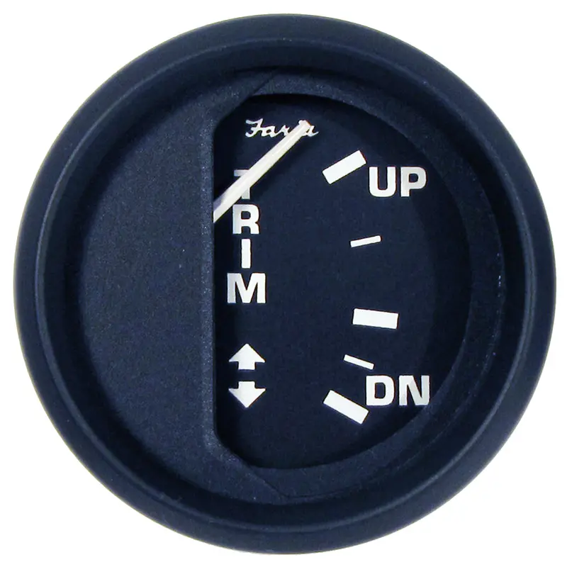 Faria Euro Black 2-Inch Trim Gauge – Compatible With Johnson, Evinrude & Suzuki Outboards [12827] 1