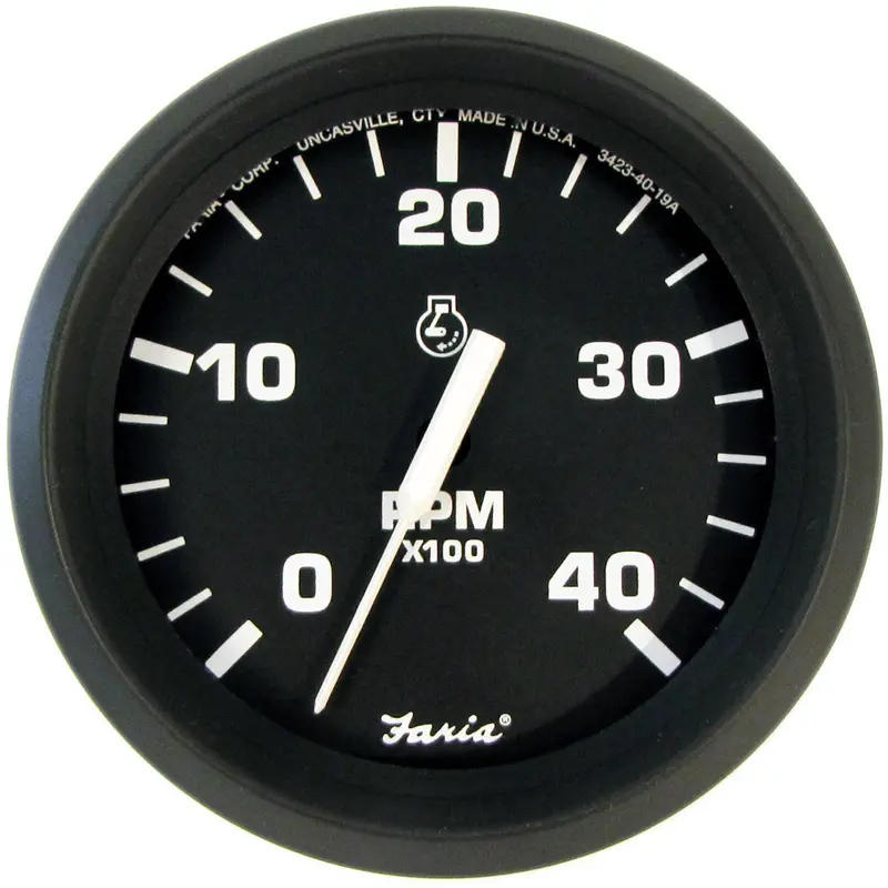 Faria Euro Black 4-Inch Diesel Tachometer – 4000 Rpm W/ Mechanical Drive [32842] 1