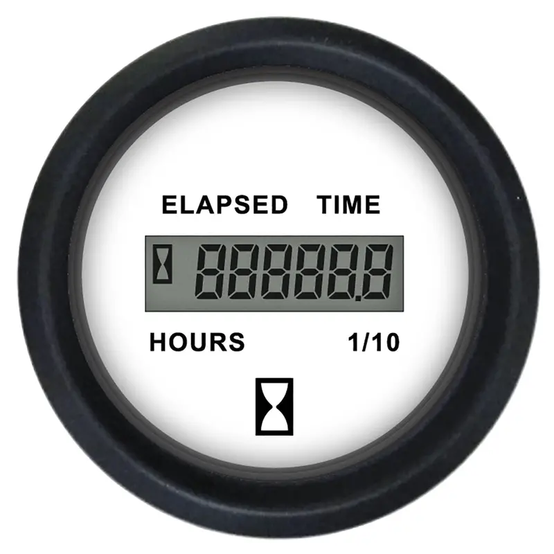 Faria Euro White 2-Inch Digital Hourmeter For Precision Runtime Logging (12913) 1