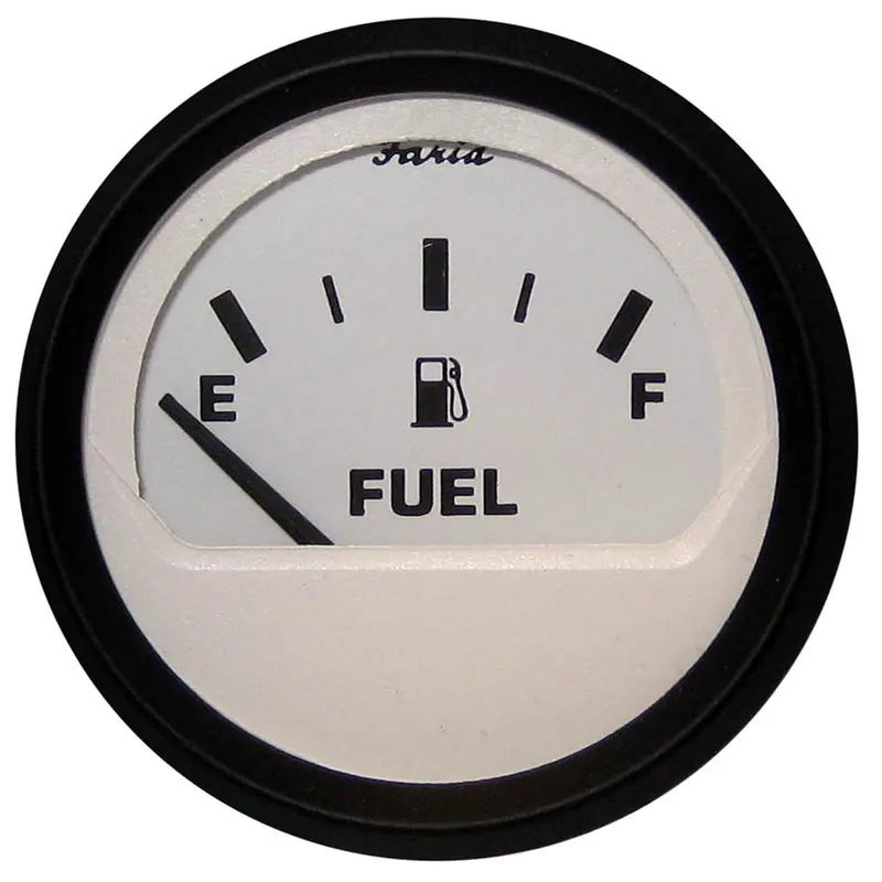 Faria Euro White 2-Inch Fuel Level Gauge With E–1/2–F Indicator Scale (12901) 1
