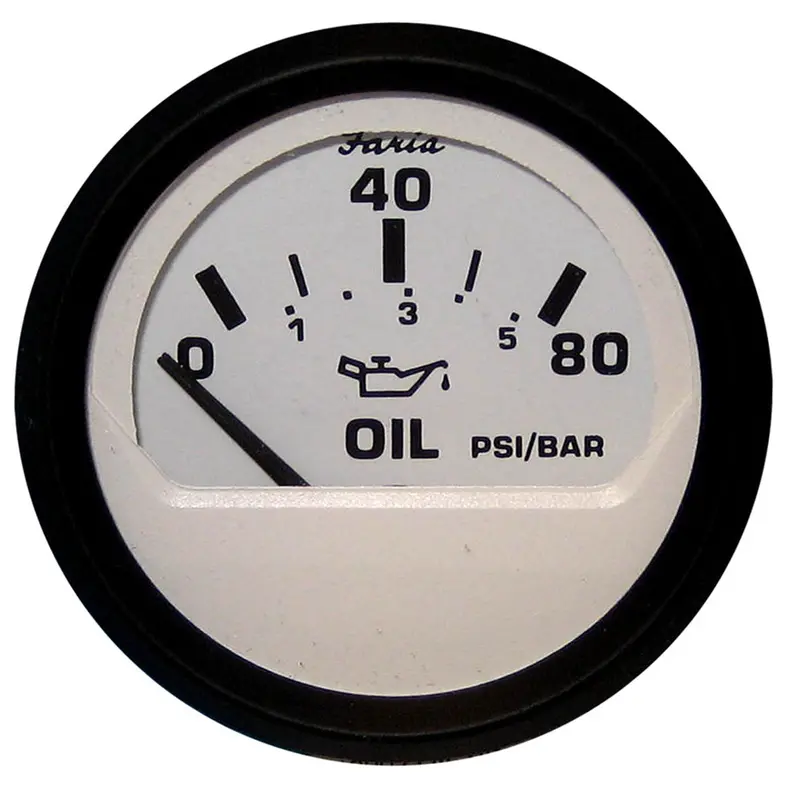 Faria Euro White 2-Inch Oil Pressure Gauge — 80 Psi Maximum (12902) 1