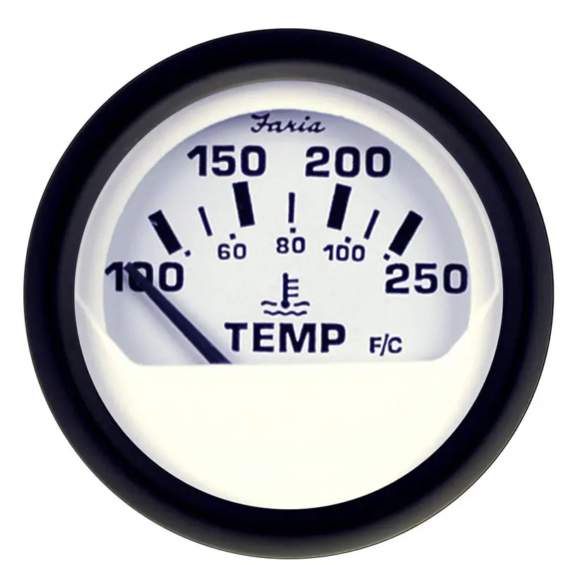 Faria Euro White 2-Inch Water Temperature Gauge — 100 To 250°F Range (12904) 1