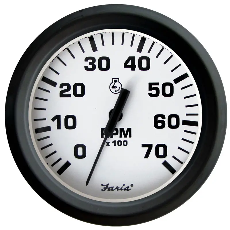 Faria Euro White 4-Inch Gas Outboard Tachometer – 7000 Rpm [32905] 1