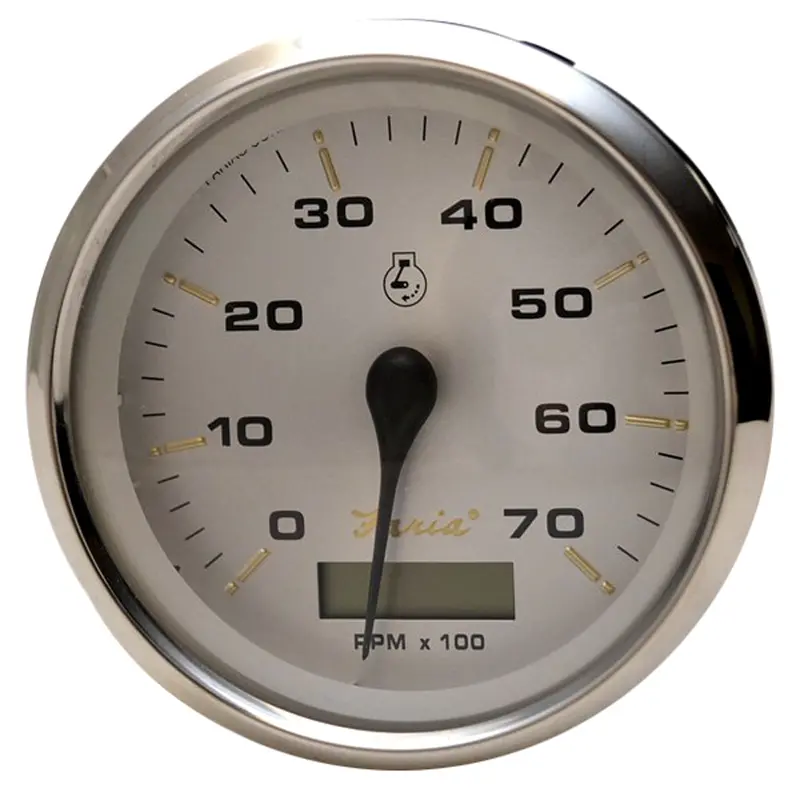 Faria Kronos 4-Inch Tachometer With Integrated Digital Hourmeter — 7,000 Rpm Gas Outboard (39040) 1