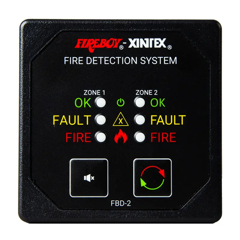 Fireboy-Xintex Dual-Zone Fire Detection Alarm Panel – 2.625" Display, 12/24V Dc [Fbd-2-R] 1