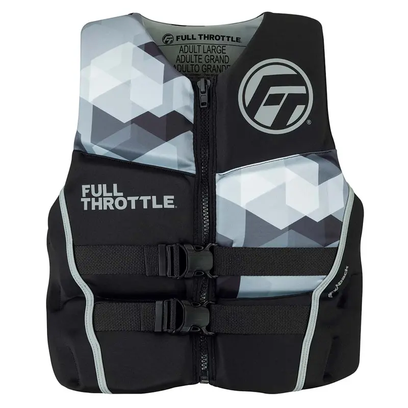 Full Throttle Men'S Xl Rapid-Dry Flex-Back Life Jacket – Black & Grey 1