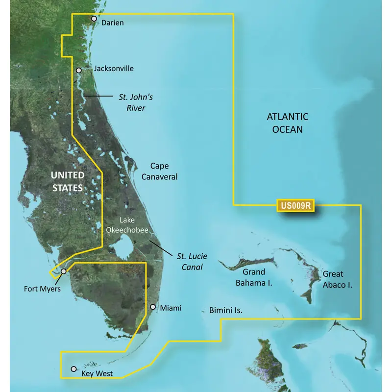Garmin Bluechart G3 Vision Hd Microsd Card: Jacksonville To Key West Corridor (Vus009R) 1