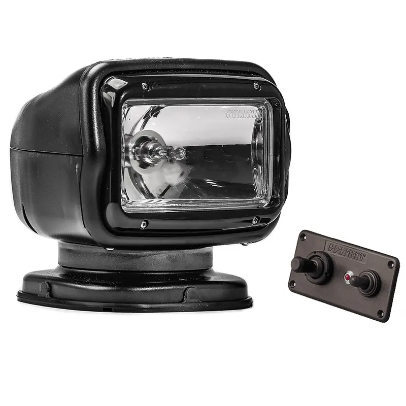 Golight Radioray Gt Fixed-Mount Halogen Spotlight – Black, Hardwired Dash Remote [2021Gt] 1