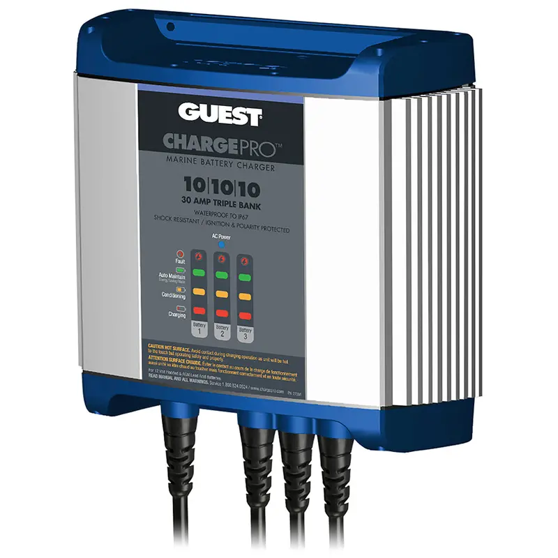 Guest 30A 12V Onboard Battery Charger – 3-Bank, 120V Input 1