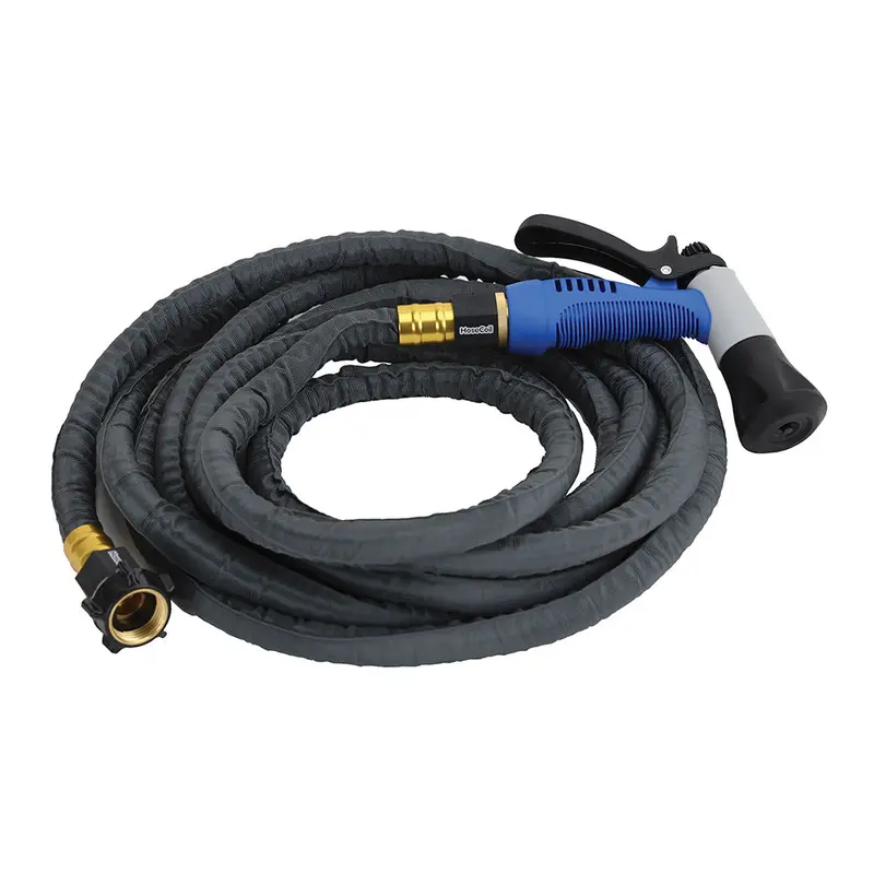 Hosecoil 10-Foot Stainless Steel Pro Hose Kit – With Plastic-Body Boat Bumper Nozzle 1