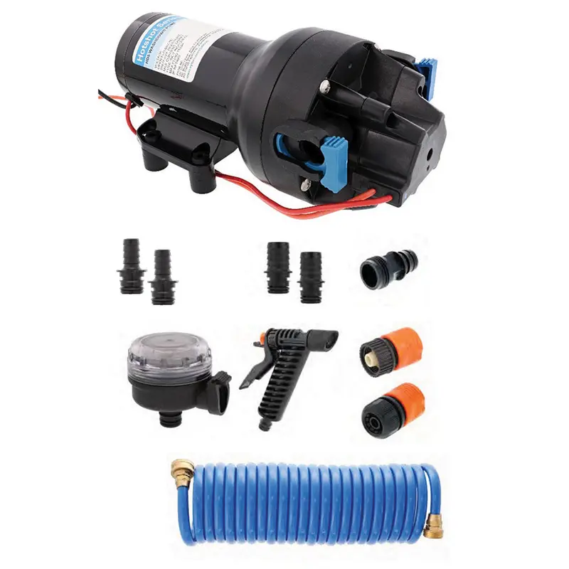 Jabsco Hotshot Hd5 12V Washdown Pump Kit – 5 Gpm, 70 Psi, Includes 25' Hose Reel 1