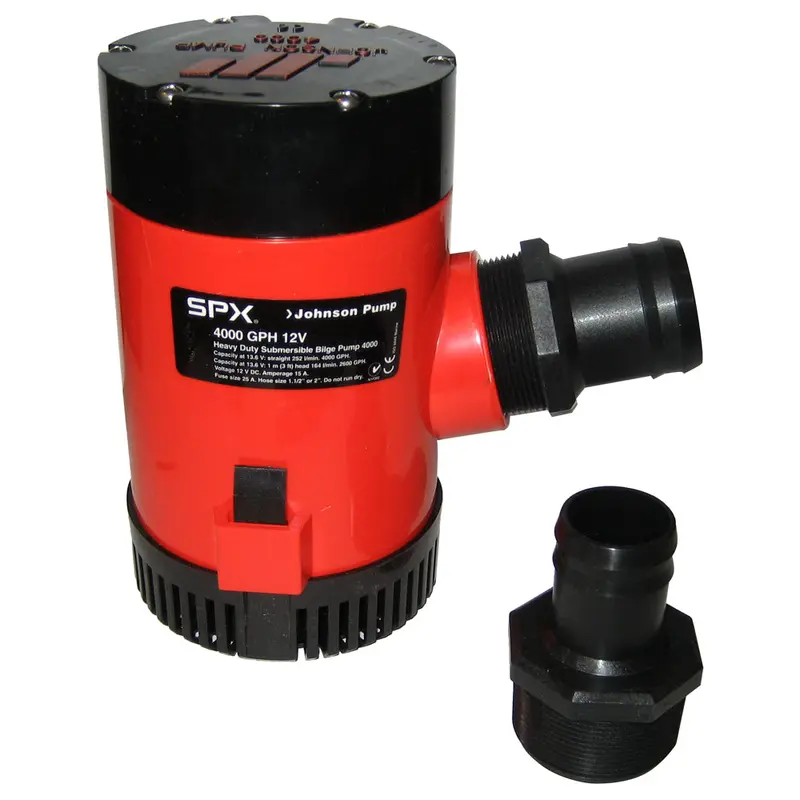 Johnson Pump 4000 Gph High-Capacity Bilge Pump – 1-1/2" Discharge, 12V – Model 40004 1
