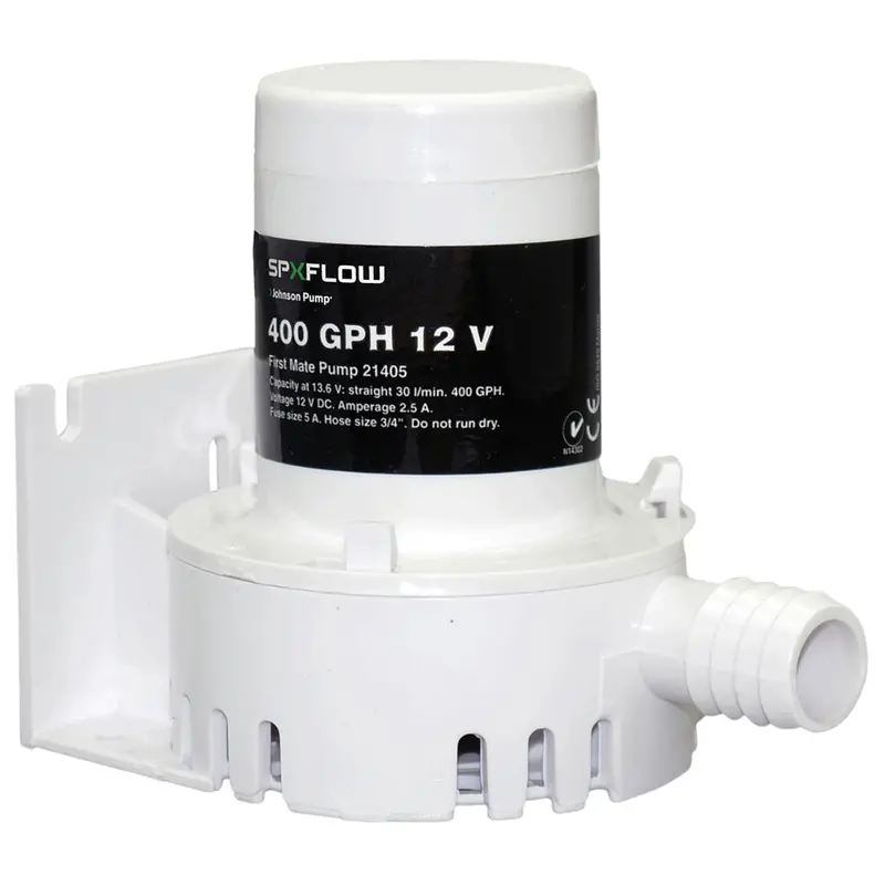 Johnson Pump Jp-21405 12V 400 Gph Bilge Pump With Barbed Discharge Port 1