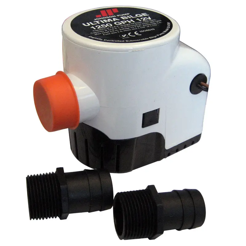 Johnson Pump Ultima 1250 Gph Bilge Pump – 1-1/8" & 1-1/4" Hose Compatibility – Model 32-47261-002 1