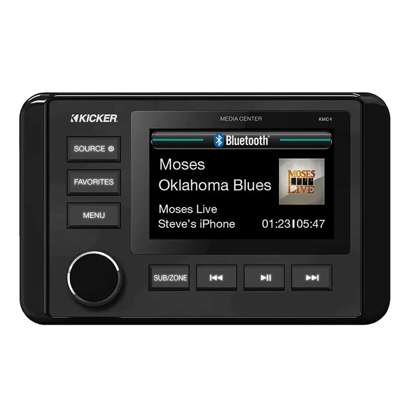 Kicker Kmc4 Weatherproof Gauge-Style Media Center With Bluetooth Connectivity 1