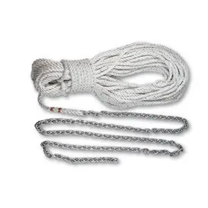 Lewmar Anchor Rode Assembly – 5Ft 1/4" G4 Chain + 100Ft 1/2" Rope With Galvanized Shackle [69000331] 1