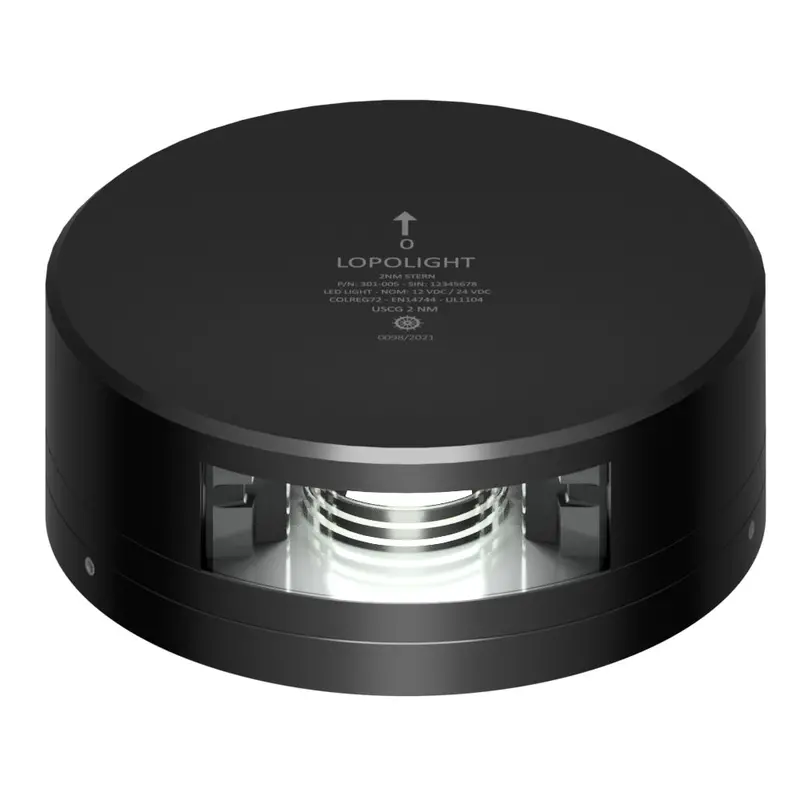 Lopolight 2-Nautical-Mile Stern Light – Black Housing With Fixed Base – Model 301-005-Fb-B 1