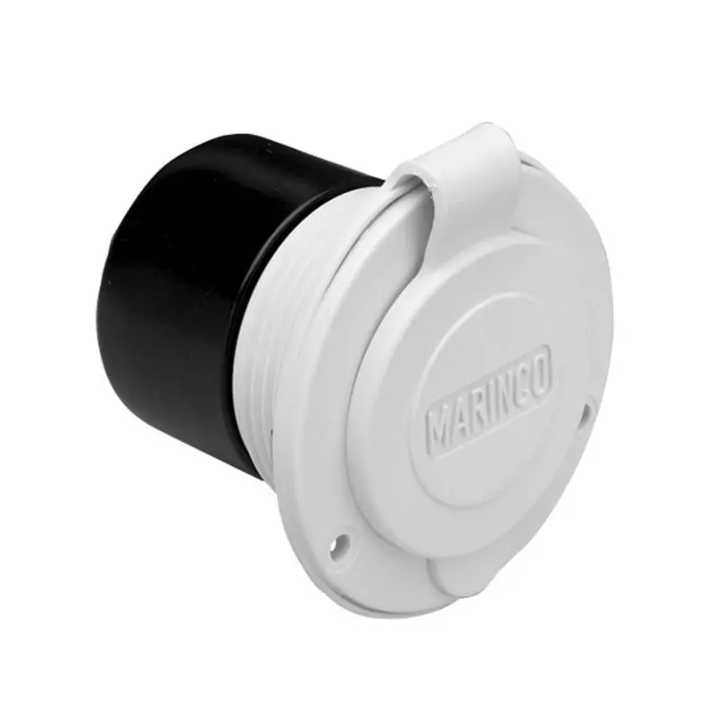 Marinco 15A, 125V Onboard Charger Inlet – Front-Mount, White Housing (Model 150Bbiw) 1