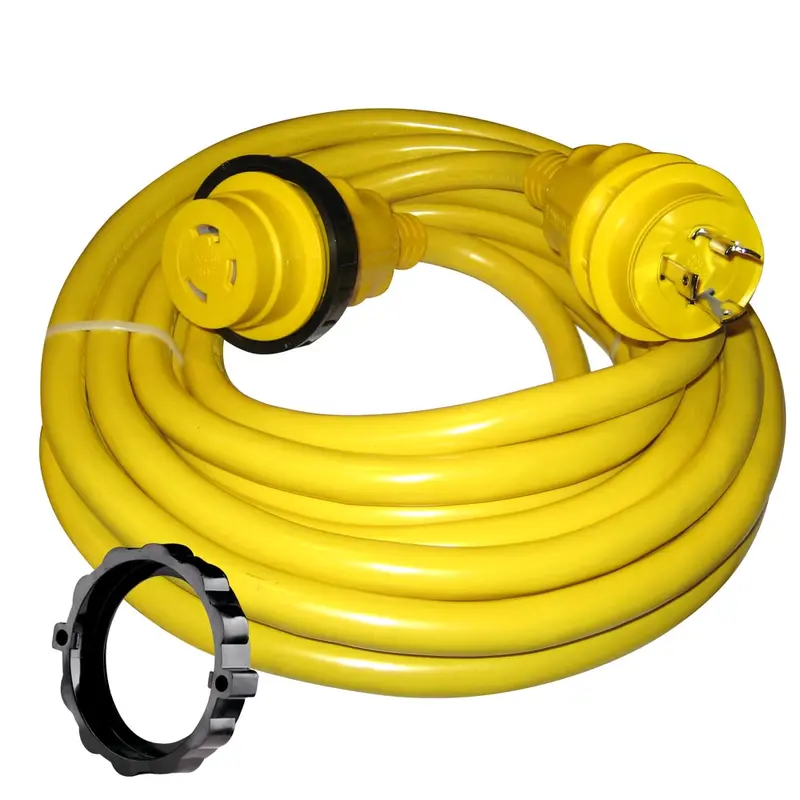 Marinco 30-Amp Marine Power Cord Set – 35-Foot Length, Yellow Jacket [35Spp] 1