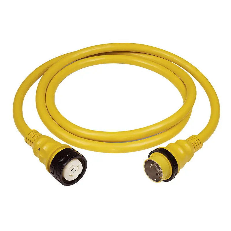 Marinco 50A 125V Shore Power Cord – 75-Foot Yellow Heavy-Duty Cable 1