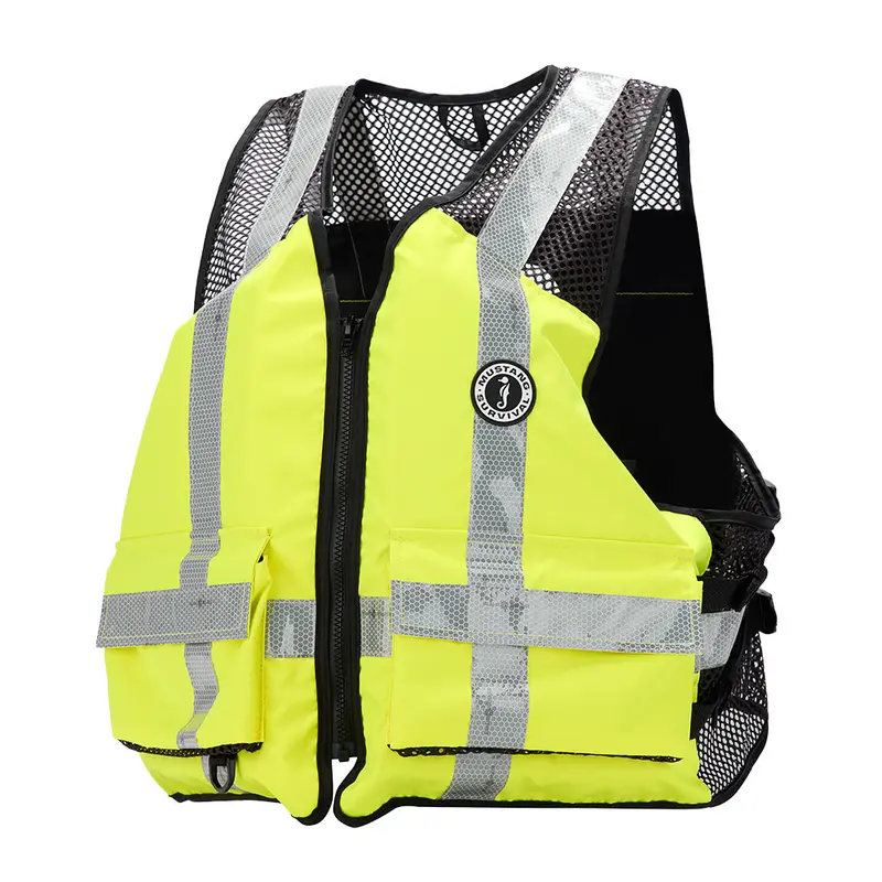 Mustang Industrial Hi-Visibility Mesh Safety Vest – Fluorescent Yellow-Green, Size S/M [Mv1254T3-239-S/M-279] 1