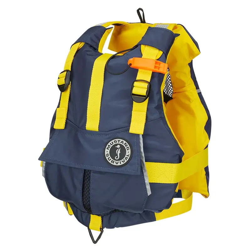 Mustang Youth Bobby Foam Life Vest – Yellow/Navy, Uscg-Approved Type Iii 1