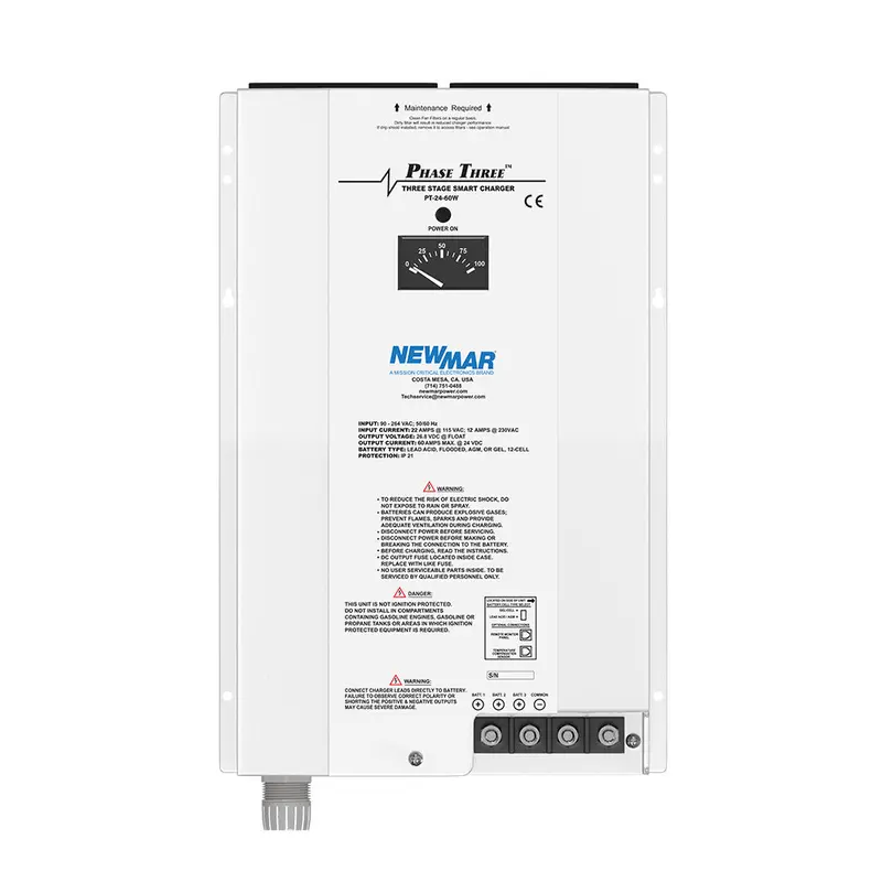 Newmar Pt-24-60W 24V Smart Battery Charger – 60-Watt Waterproof Design 1