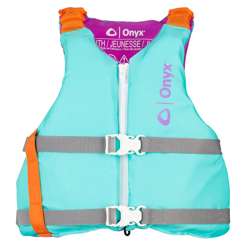 Onyx Youth Universal Paddle Vest – Aqua Color, Adjustable Fit 1