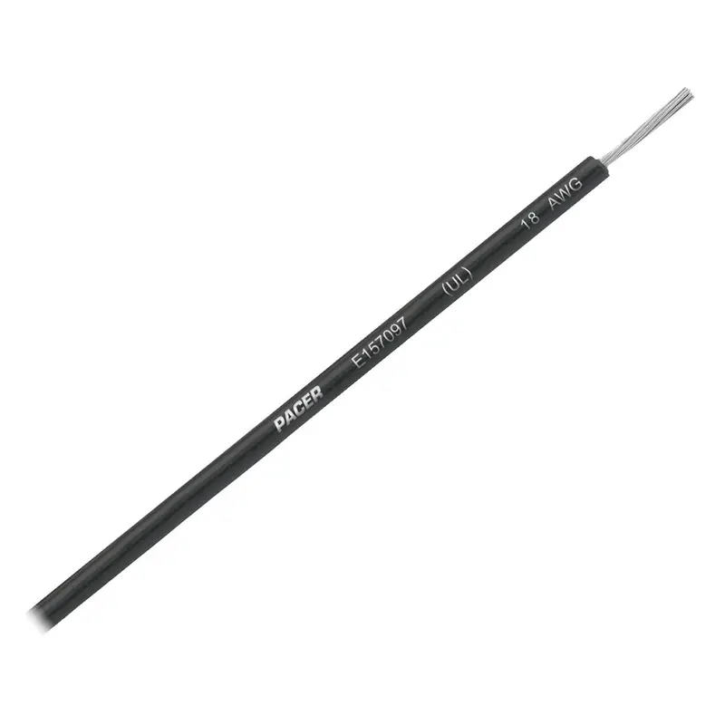 Pacer 18 Awg Black Ul-Listed Marine Wire – 35-Foot Spool 1