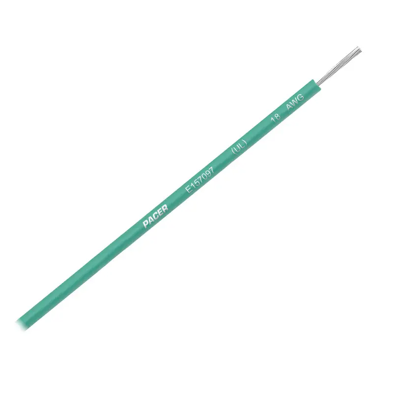 Pacer 18 Awg Green Ul-Listed Marine Wire – 35-Foot Spool 1
