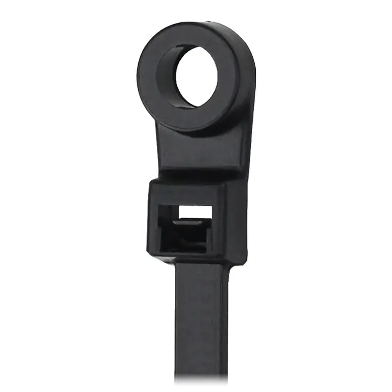 Pacer 8-Inch Black Mounting-Ring Cable Tie – 50-Lb Tensile, 2" Bundle Size (100-Pack) 1