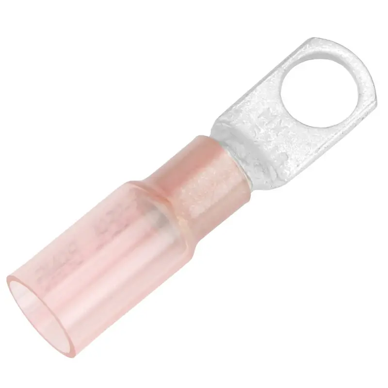 Pacer Heat-Shrink Ring Terminals – 8 Awg, 5/16" Stud Size, 25-Pack For Battery And Grounding Use [Te8-56R-25] 1