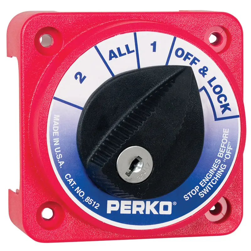 Perko 8512Dp Compact Medium-Duty Battery Selector Switch With Key Lock 1
