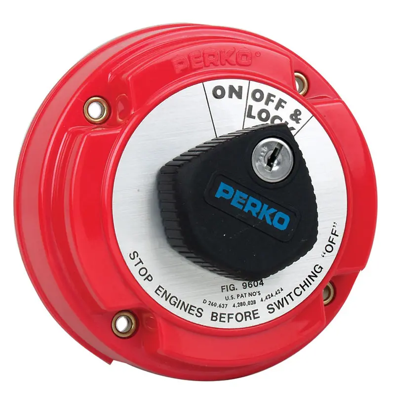 Perko 9604Dp Medium-Duty Battery Disconnect Switch With Key Lock And Alternator Field Disconnect 1