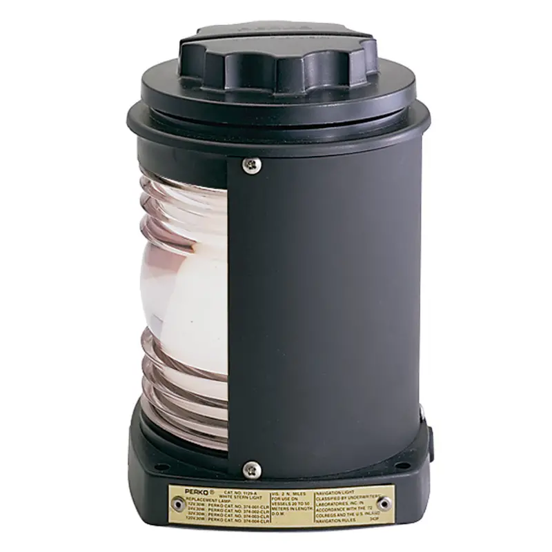 Perko Black Plastic Stern Navigation Light – Gray-Tinted Lens 1