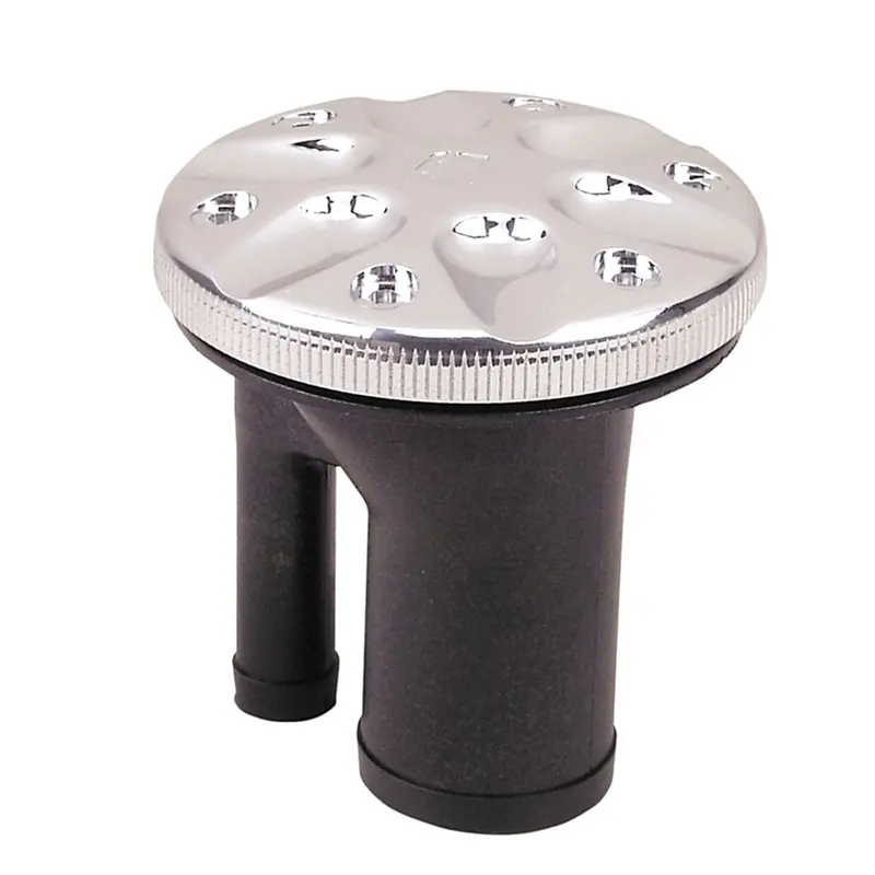 Perko Chrome Straight-Neck Vented Fuel Fill Cap For 1-1/2" Hose 1