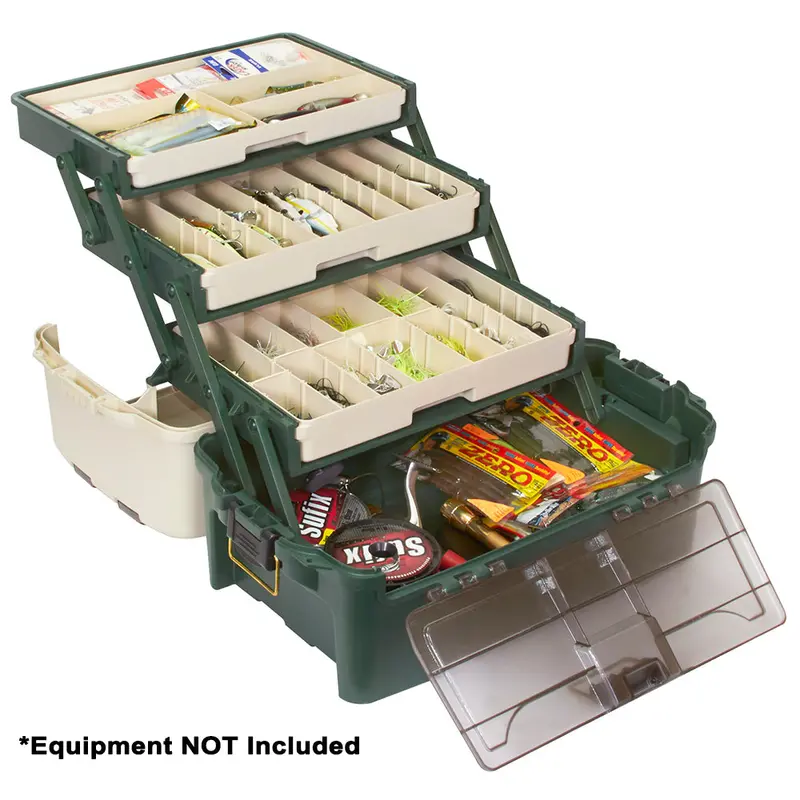Plano Hybrid Hip 3-Tray Tackle Box – Forest Green Exterior 1