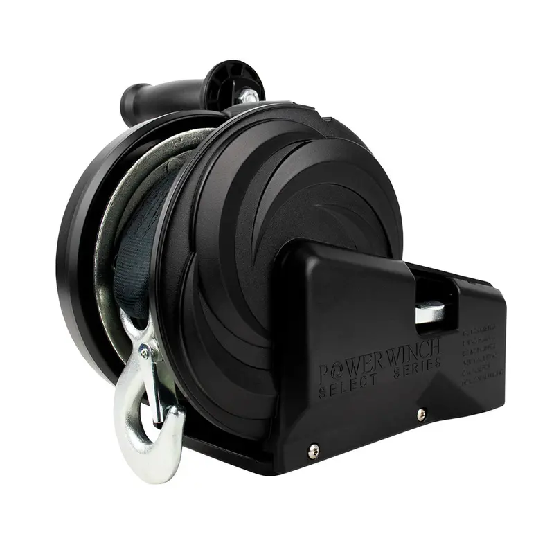 Powerwinch Select Series 2500-Lb Dual-Speed Winch – 6-Inch Crank Arm, Carbon Black [21400-W-2500-6-B-R] 1