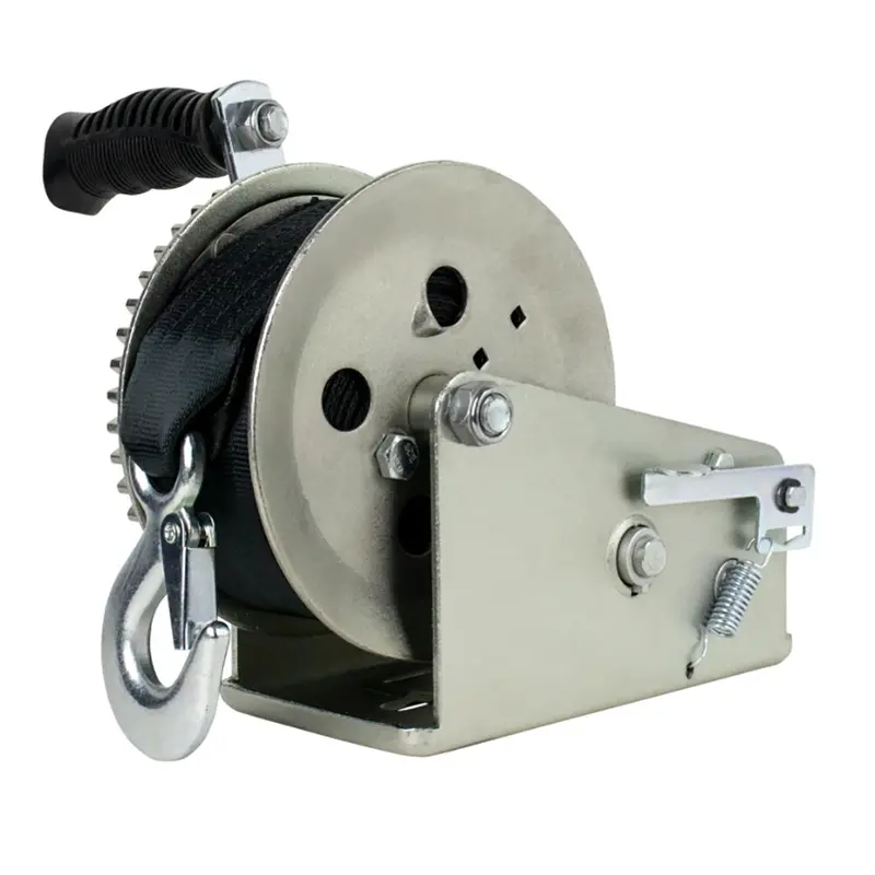 Powerwinch Utility Winch – 2000-Pound Load Rating, Two-Speed Gearbox, Zinc Finish, 6" Handle 1