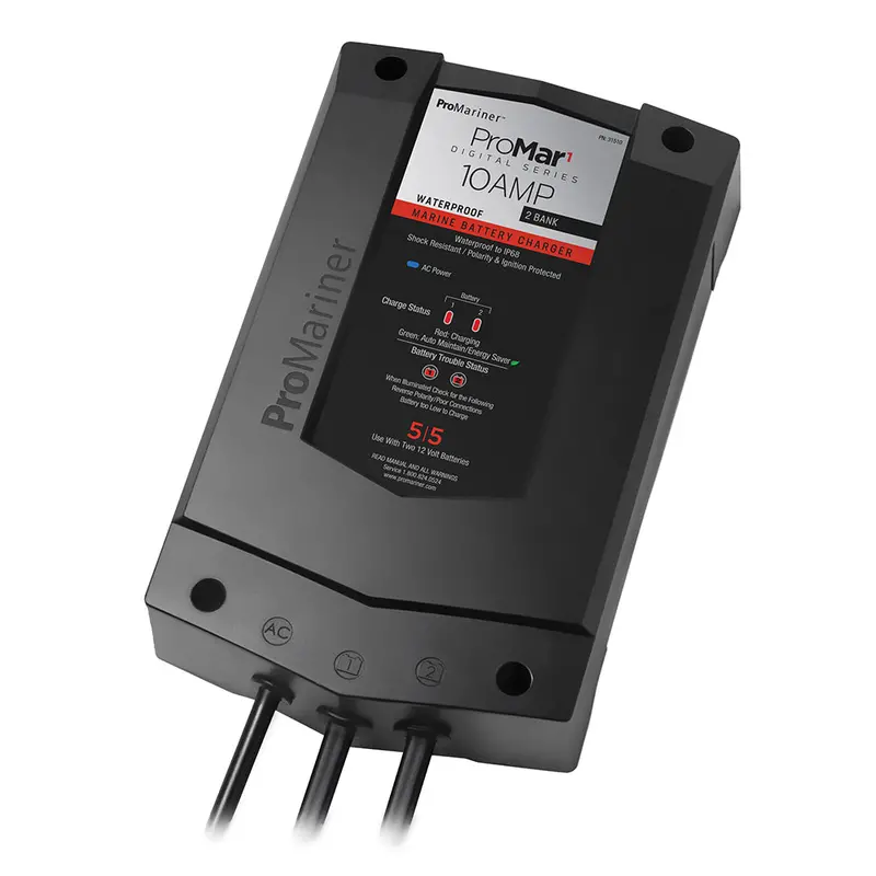 Promariner Promar1 Ds Digital – 10A, 2-Bank Marine Battery Charger (Model 31510) 1